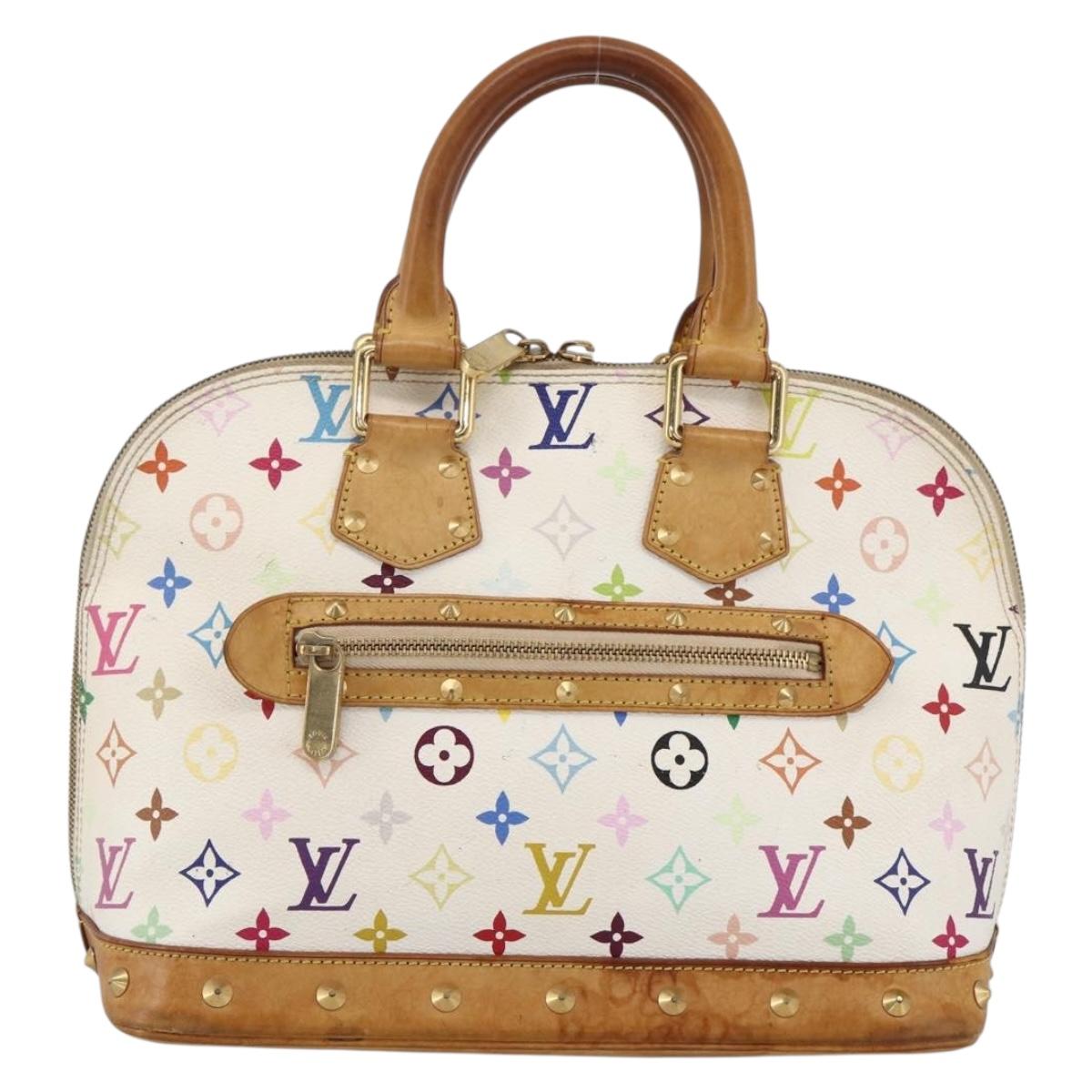 LOUIS VUITTON Monogram Multicolor Alma Hand Bag White M92647 LV Auth LNZ460