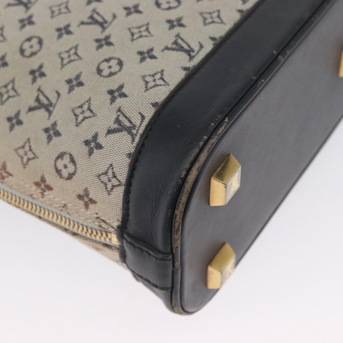 LOUIS VUITTON Monogram Mini Alma Haut Hand Bag Blue M92202 LV Auth LNZ461