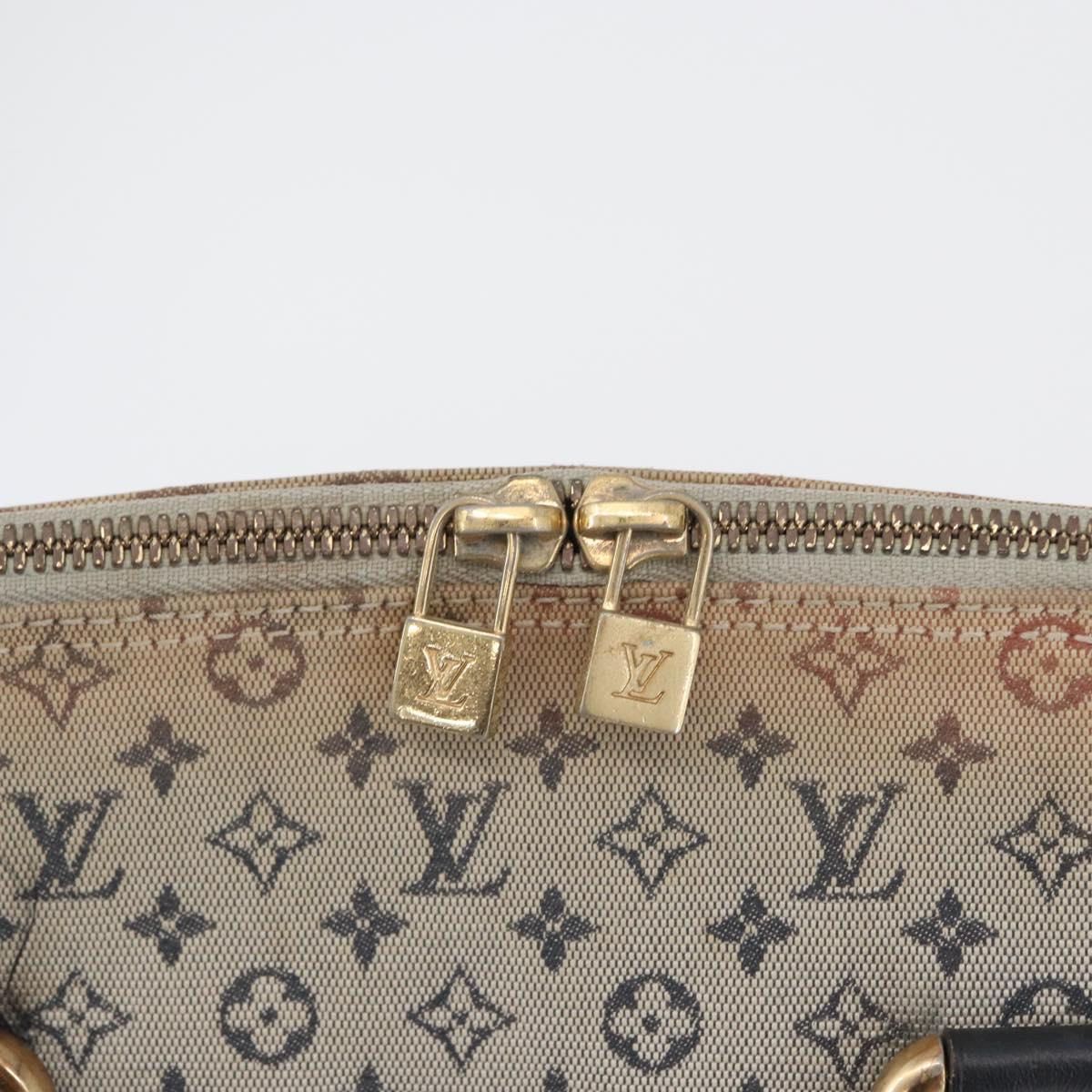 LOUIS VUITTON Monogram Mini Alma Haut Hand Bag Blue M92202 LV Auth LNZ461