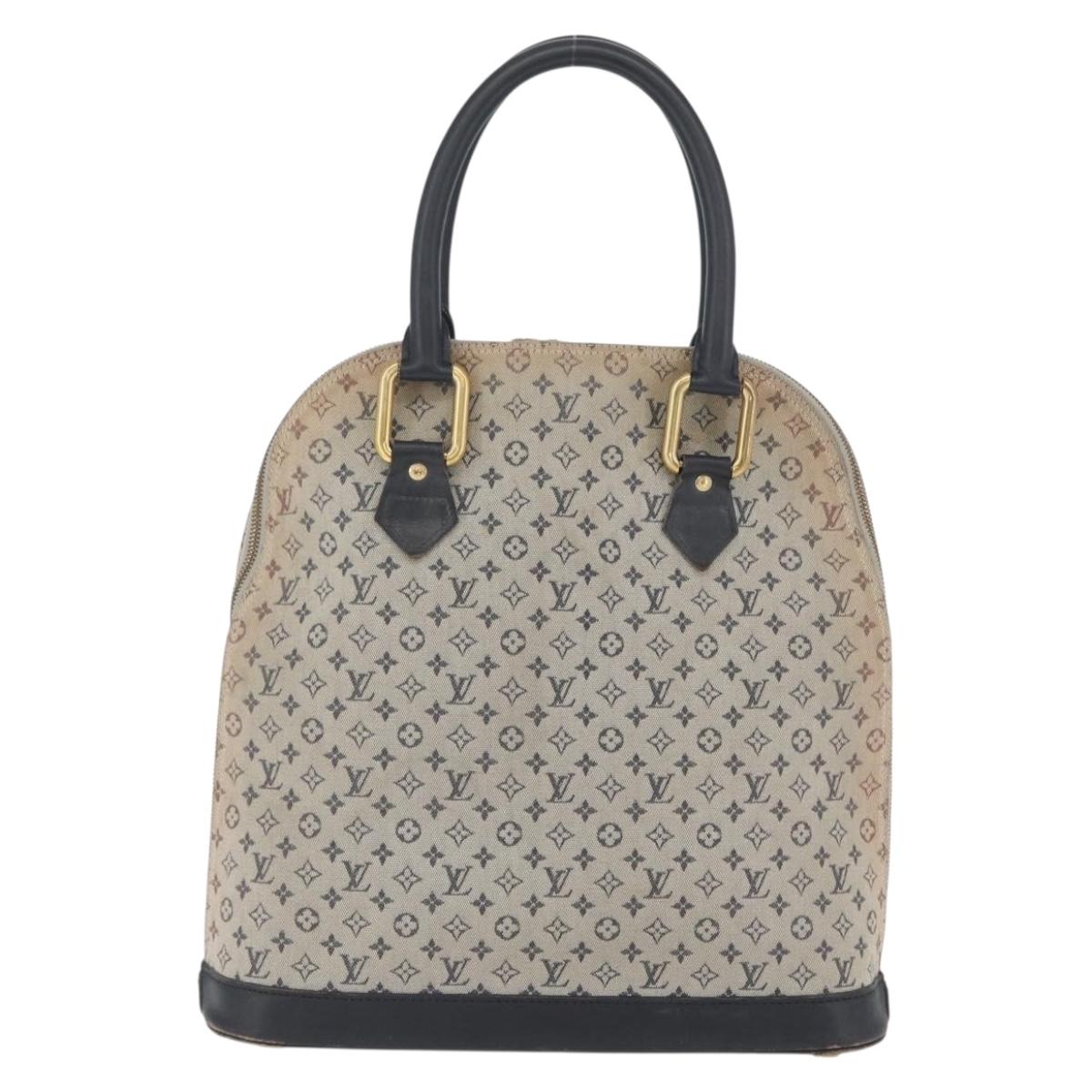 LOUIS VUITTON Monogram Mini Alma Haut Hand Bag Blue M92202 LV Auth LNZ461