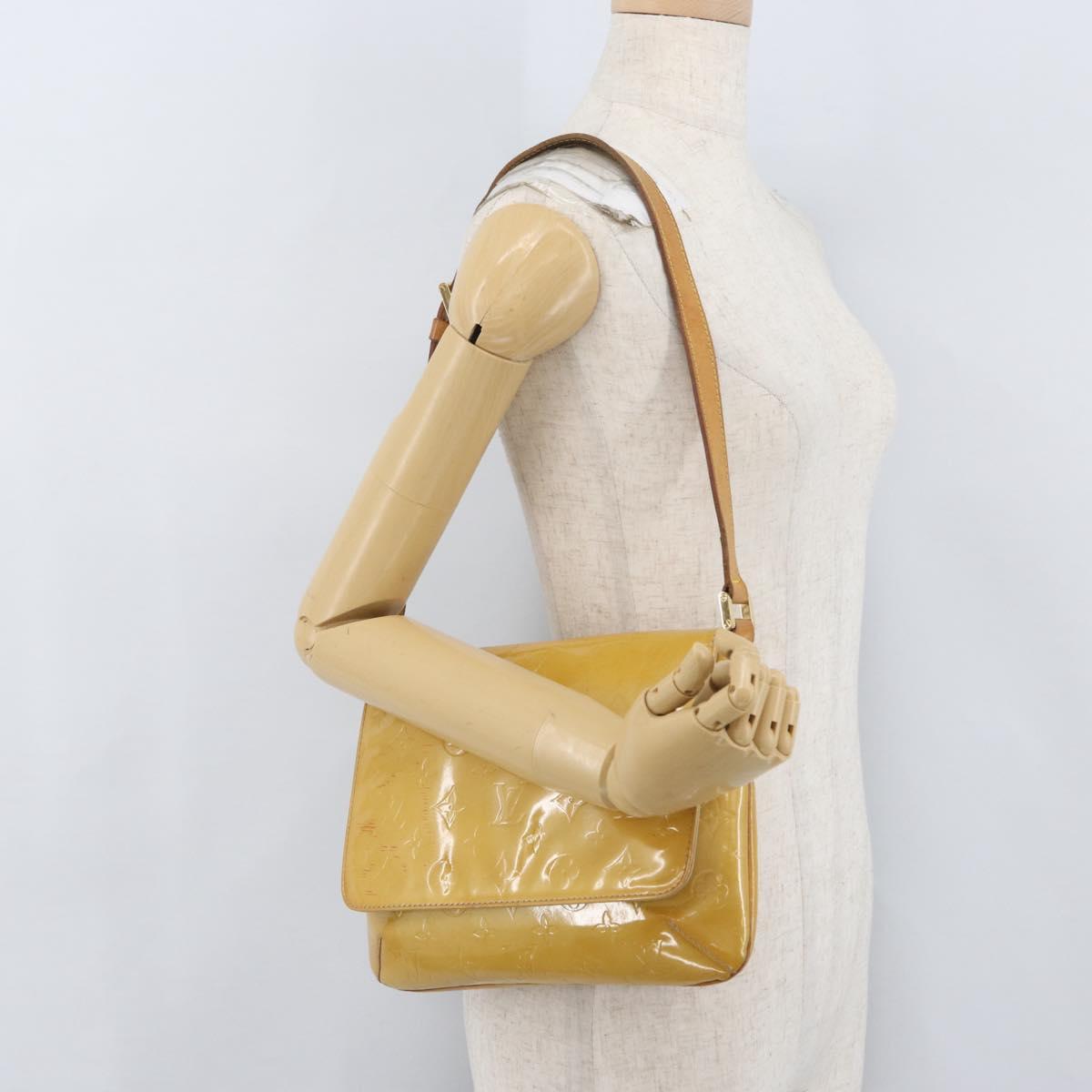 LOUIS VUITTON Monogram Vernis Thompson Street Bag Beige M91301 LV Auth LNZ465