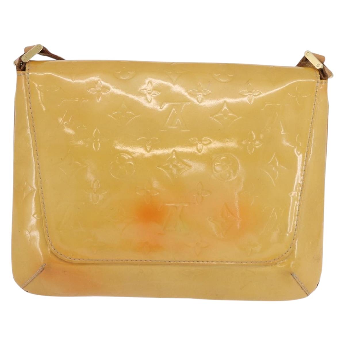 LOUIS VUITTON Monogram Vernis Thompson Street Bag Beige M91301 LV Auth LNZ465