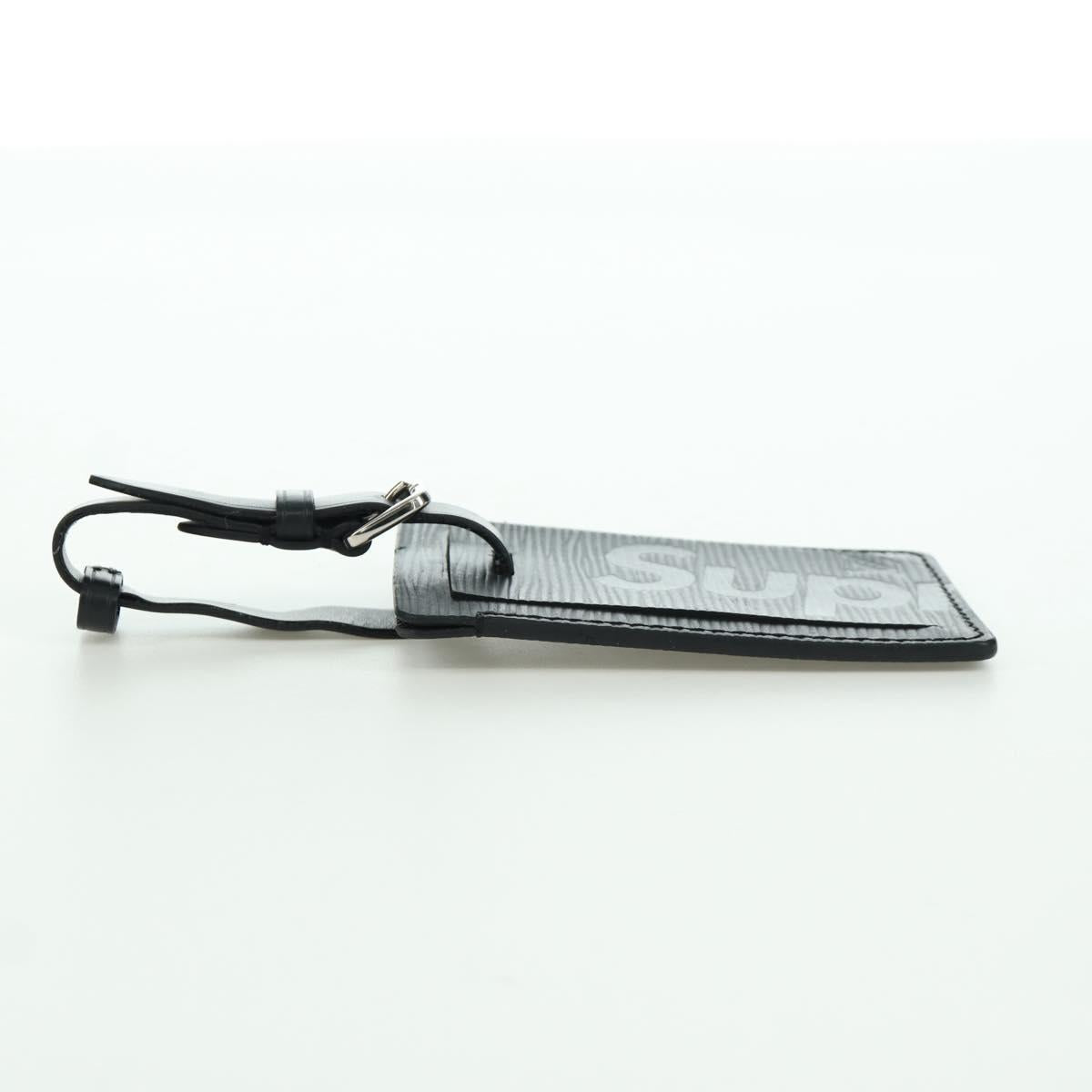 LOUIS VUITTON Epi LV × Supreme Name Tag Black M67726 LV Auth LNZ468M