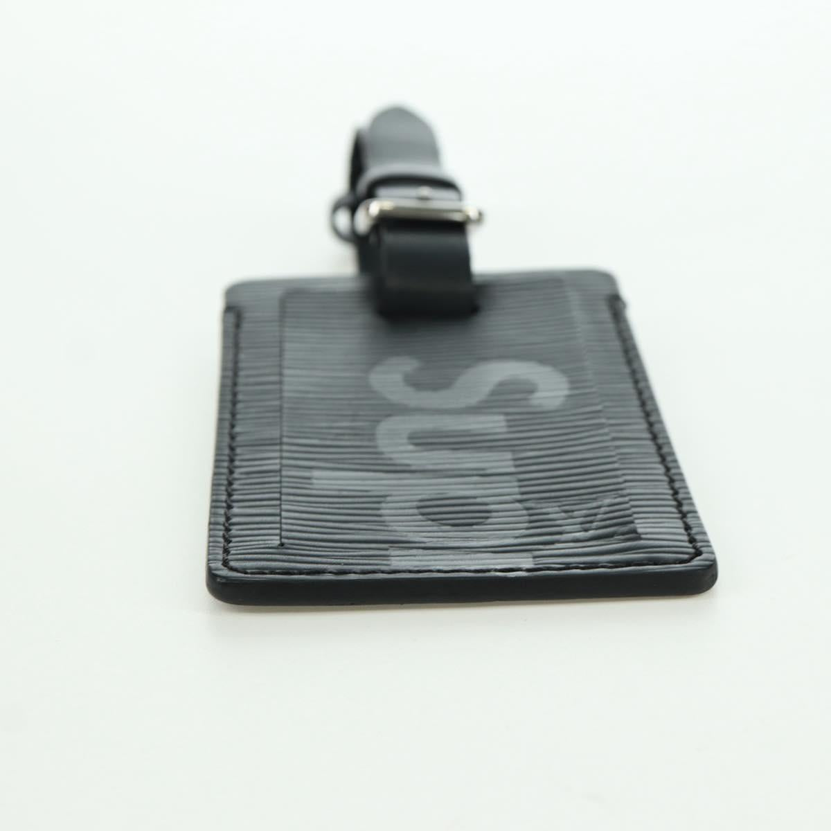 LOUIS VUITTON Epi LV × Supreme Name Tag Black M67726 LV Auth LNZ468M