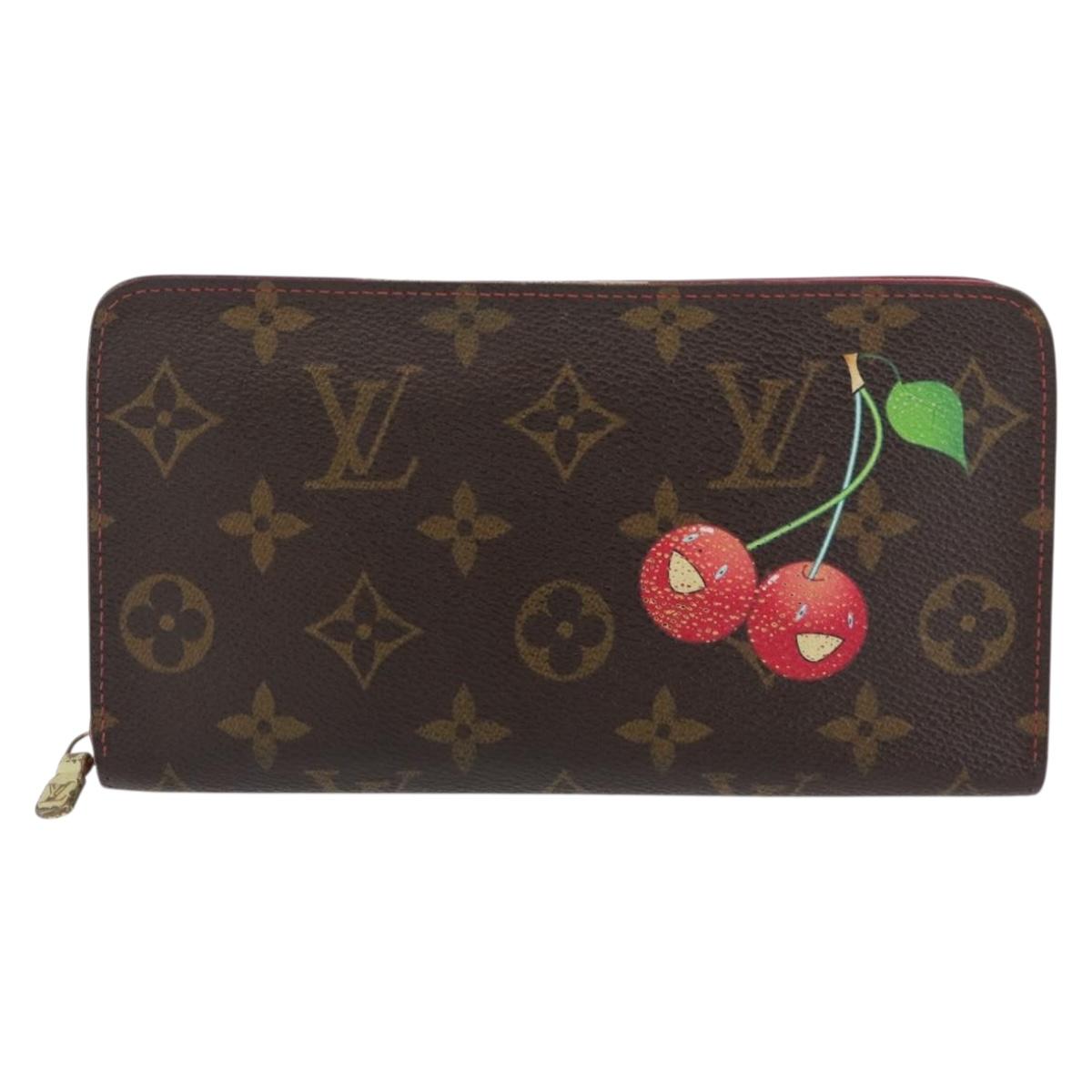 LOUIS VUITTON Monogram Cherry Porte Monnaie Zip Long Wallet M95006 Auth LNZ473