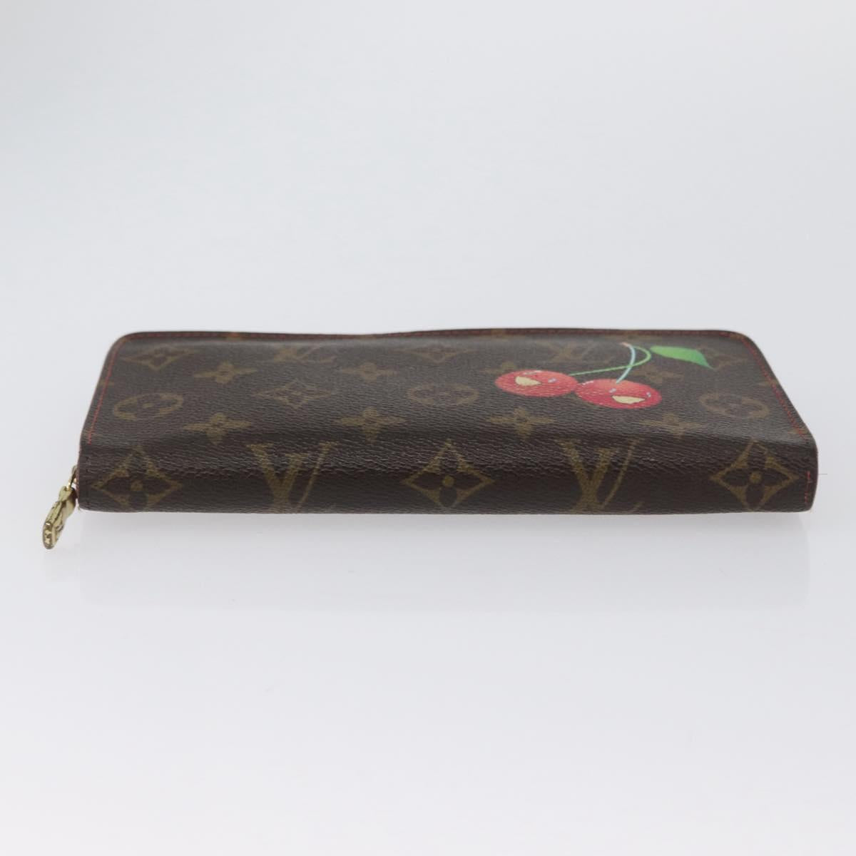 LOUIS VUITTON Monogram Cherry Porte Monnaie Zip Long Wallet M95006 Auth LNZ473
