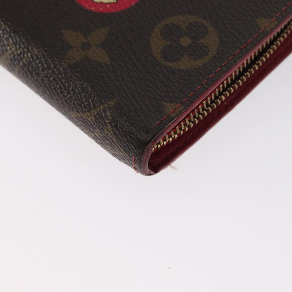LOUIS VUITTON Monogram Cherry Porte Monnaie Zip Long Wallet M95006 Auth LNZ473