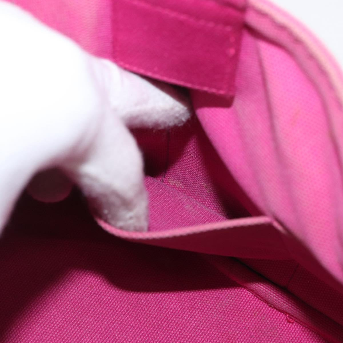PRADA Canapa PM Hand Bag Canvas 2way Pink Gold Auth LNZ478