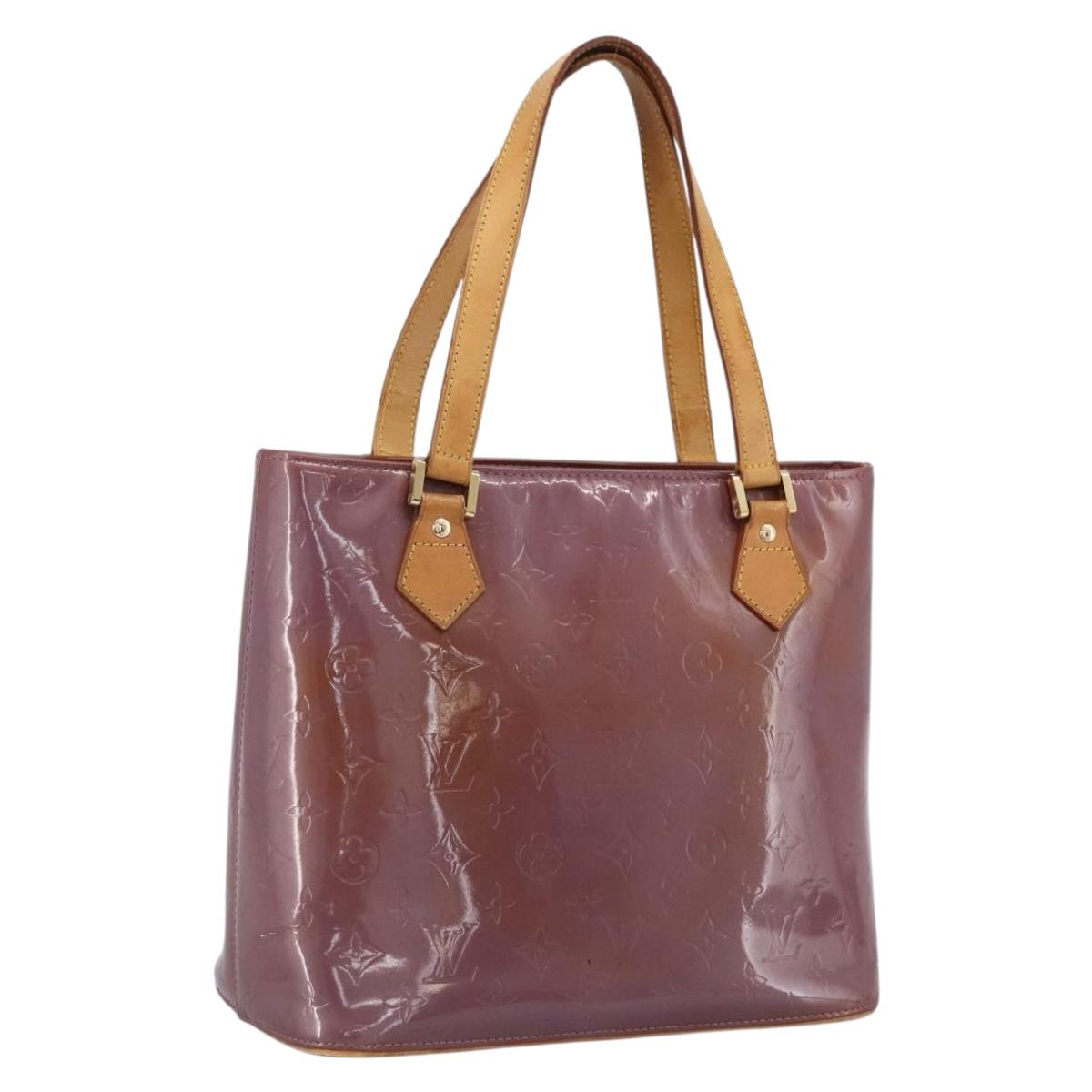 LOUIS VUITTON Monogram Vernis Houston Hand Bag Purple Viole M91093 Auth LNZ484