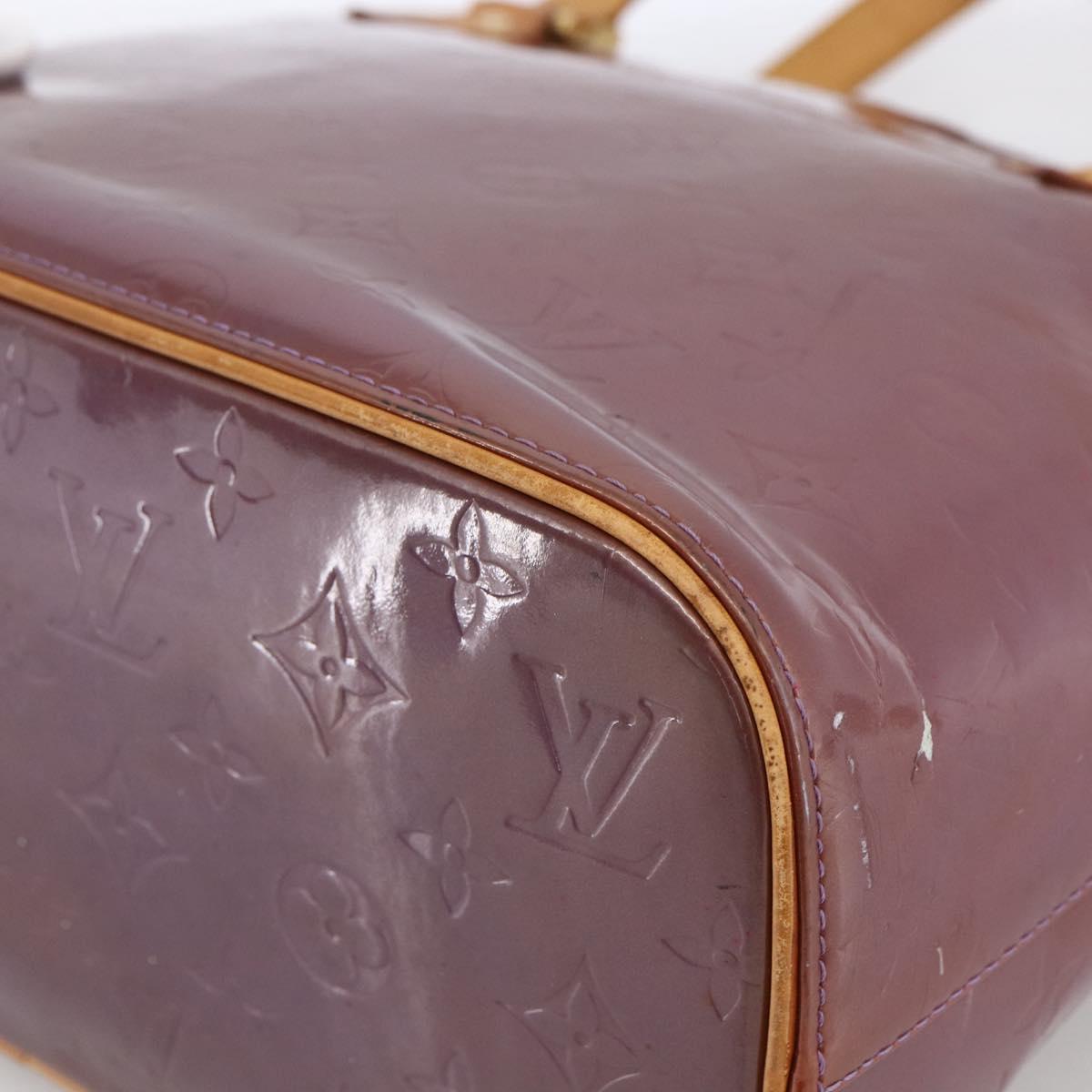 LOUIS VUITTON Monogram Vernis Houston Hand Bag Purple Viole M91093 Auth LNZ484