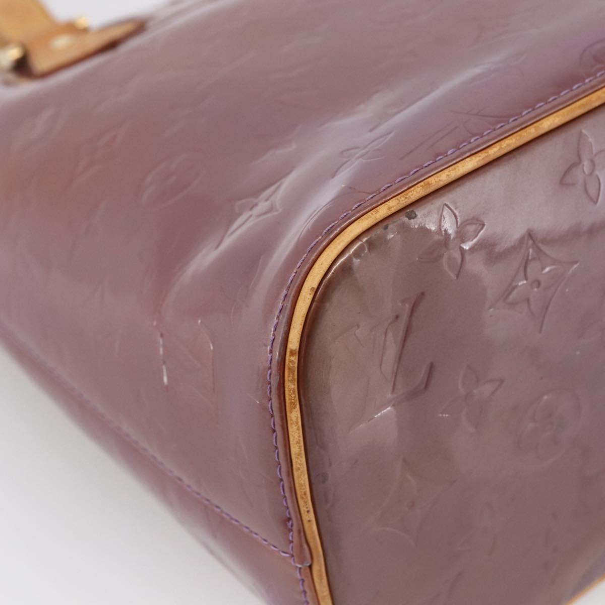 LOUIS VUITTON Monogram Vernis Houston Hand Bag Purple Viole M91093 Auth LNZ484