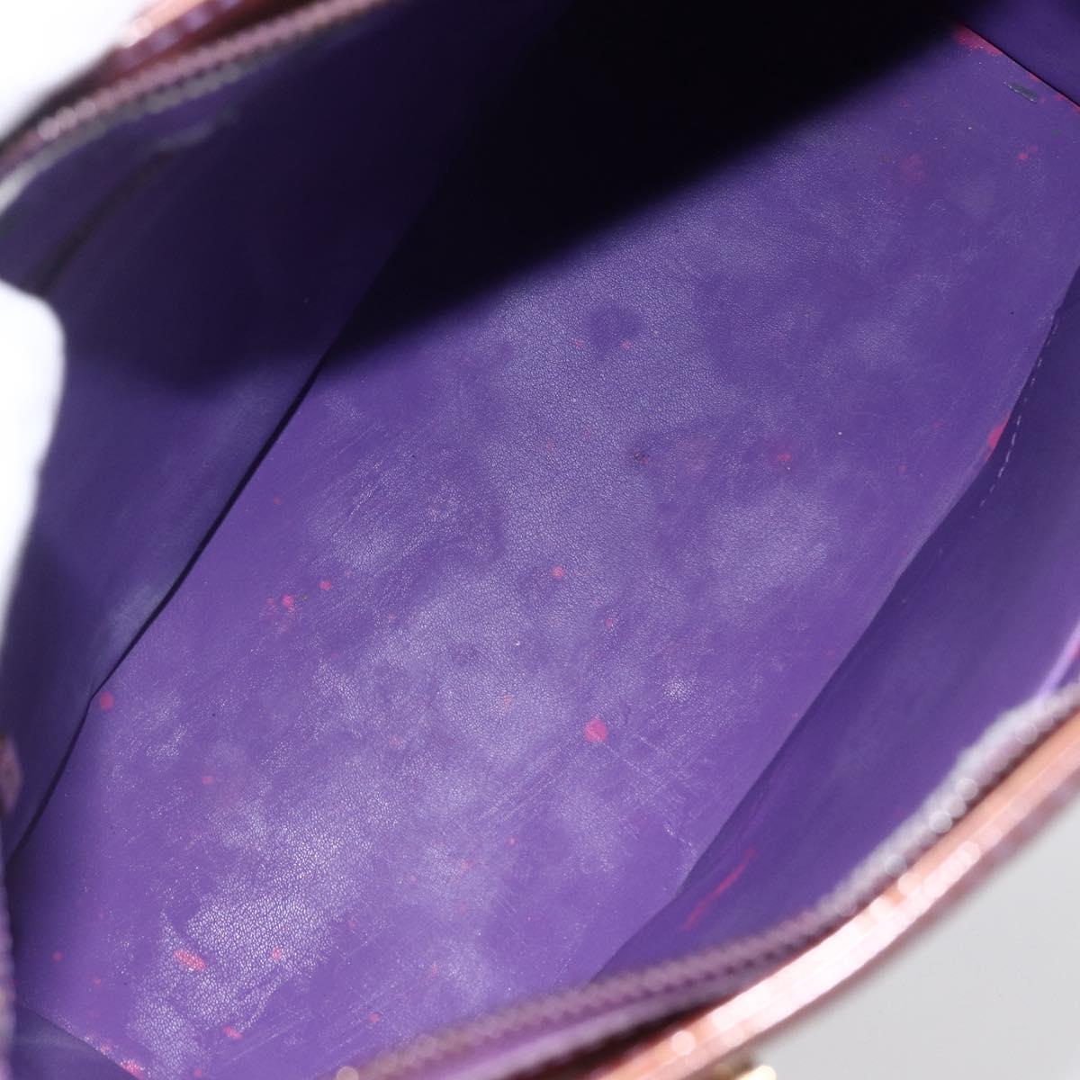 LOUIS VUITTON Monogram Vernis Houston Hand Bag Purple Viole M91093 Auth LNZ484