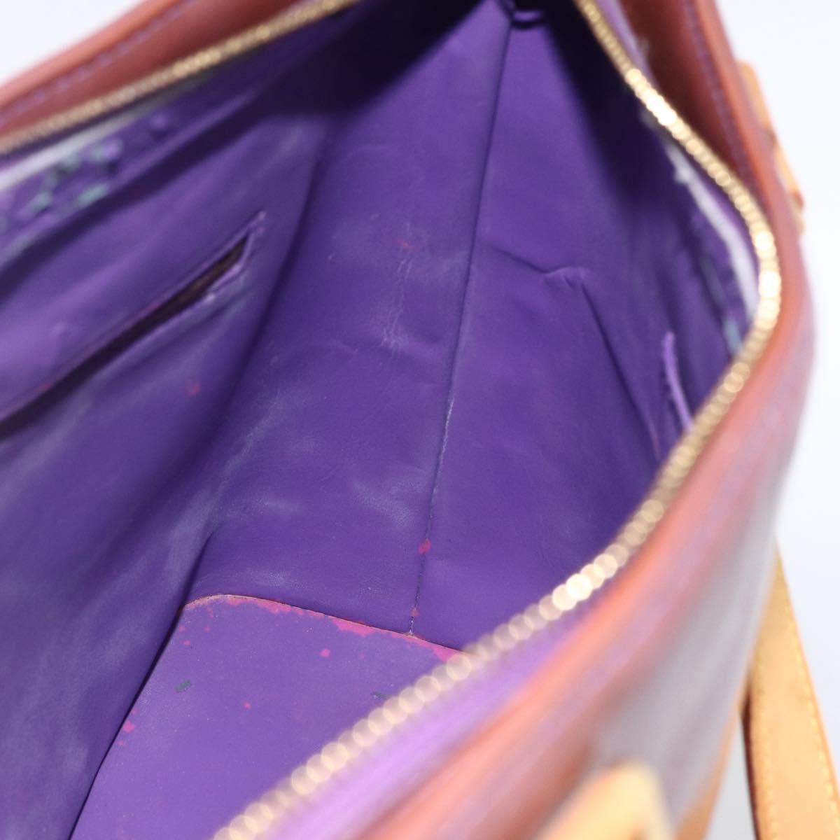 LOUIS VUITTON Monogram Vernis Houston Hand Bag Purple Viole M91093 Auth LNZ484