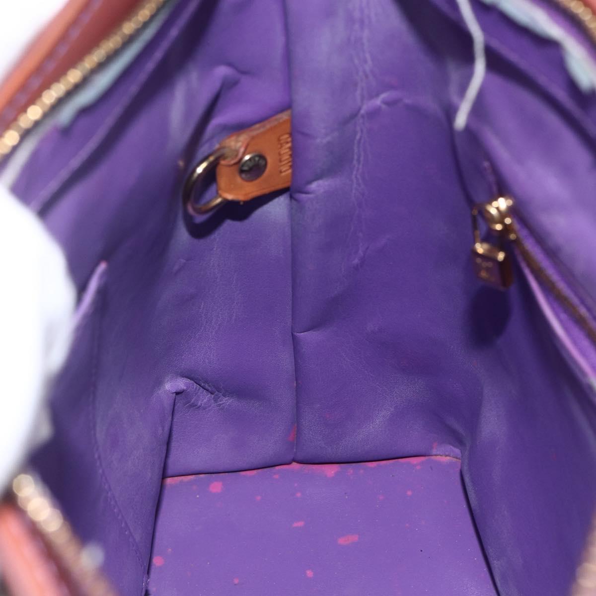 LOUIS VUITTON Monogram Vernis Houston Hand Bag Purple Viole M91093 Auth LNZ484
