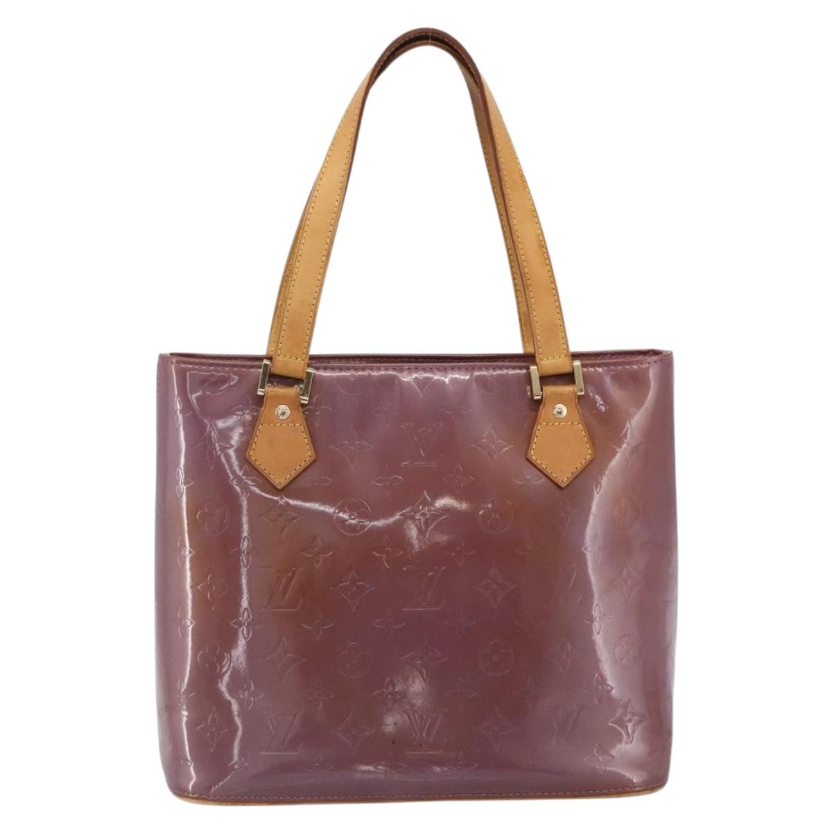 LOUIS VUITTON Monogram Vernis Houston Hand Bag Purple Viole M91093 Auth LNZ484
