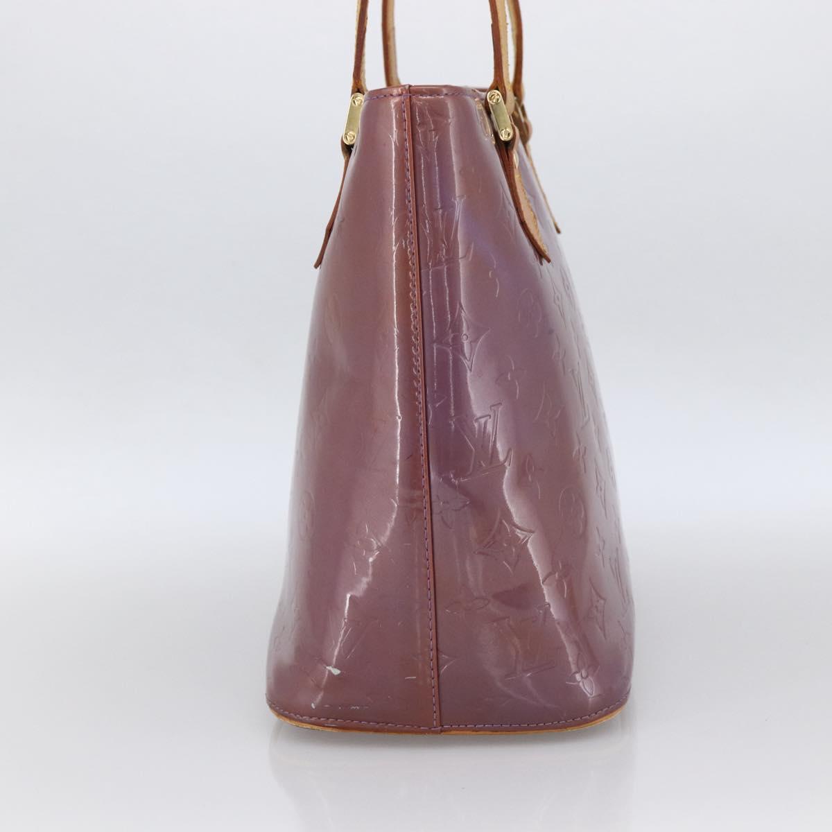 LOUIS VUITTON Monogram Vernis Houston Hand Bag Purple Viole M91093 Auth LNZ484