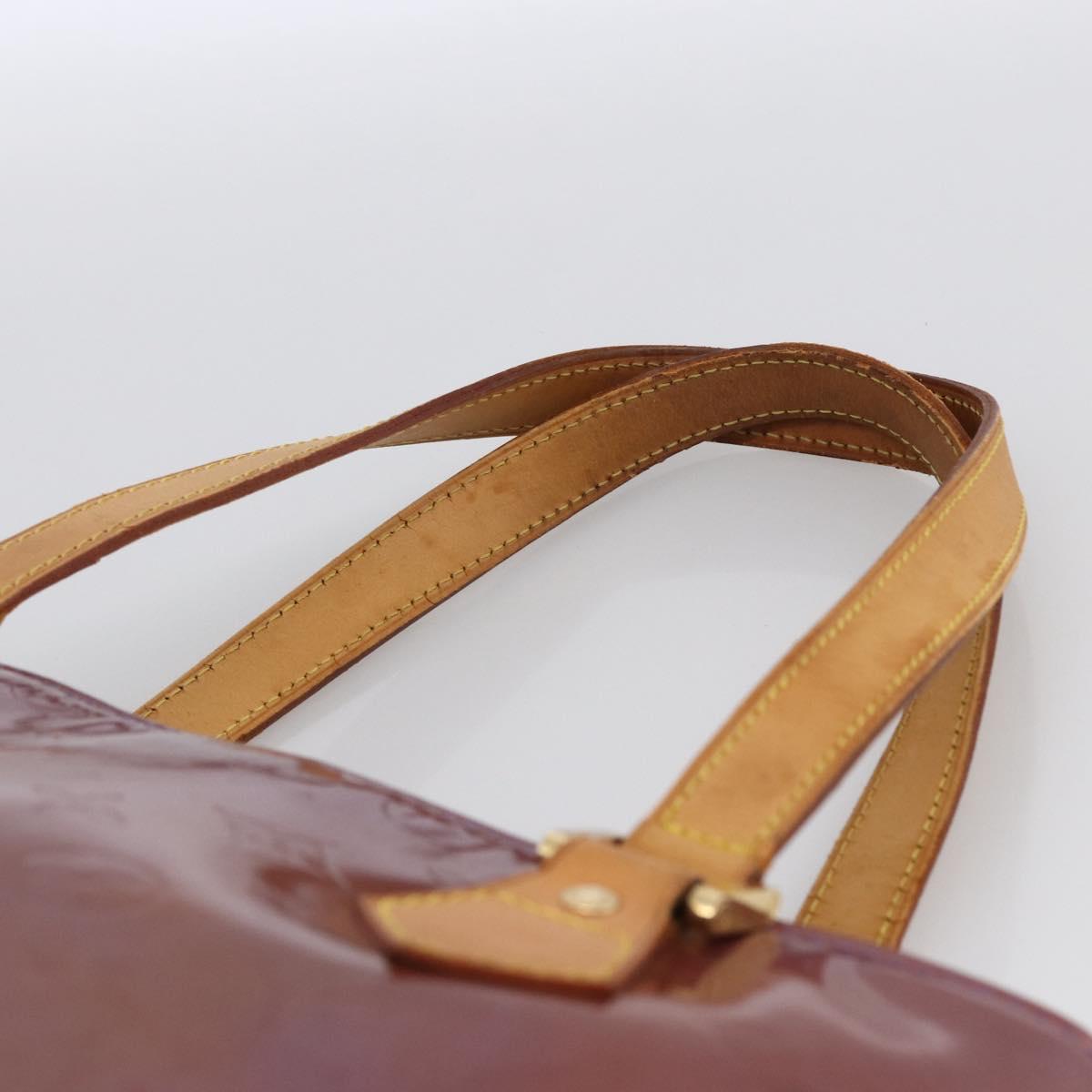 LOUIS VUITTON Monogram Vernis Houston Hand Bag Purple Viole M91093 Auth LNZ484