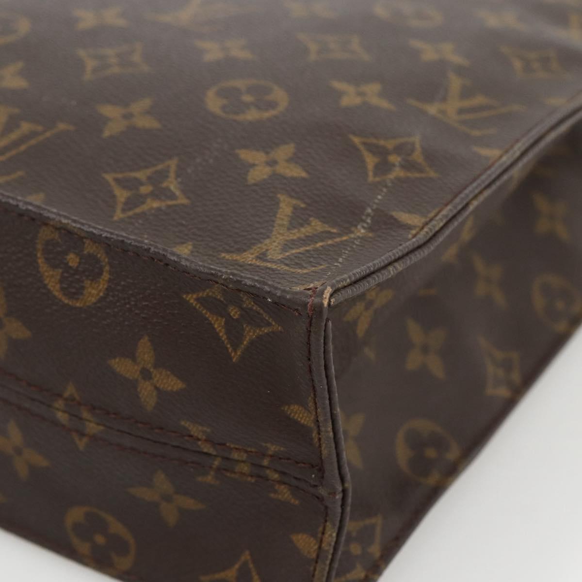 LOUIS VUITTON Monogram Sac Plat Hand Bag M51140 LV Auth LNZ485