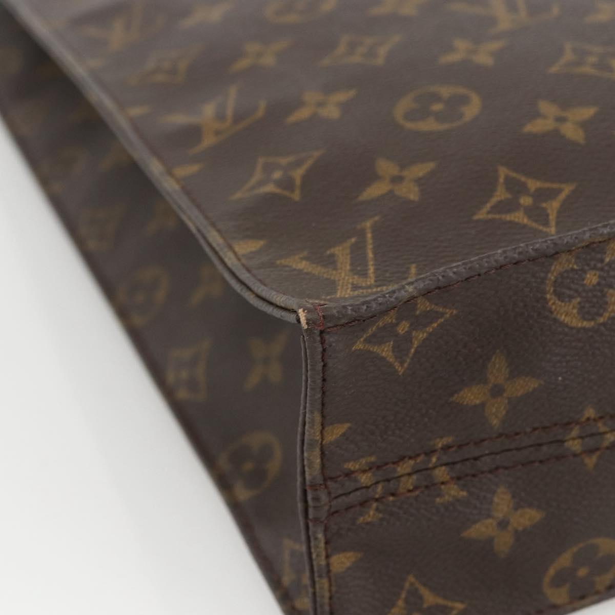 LOUIS VUITTON Monogram Sac Plat Hand Bag M51140 LV Auth LNZ485