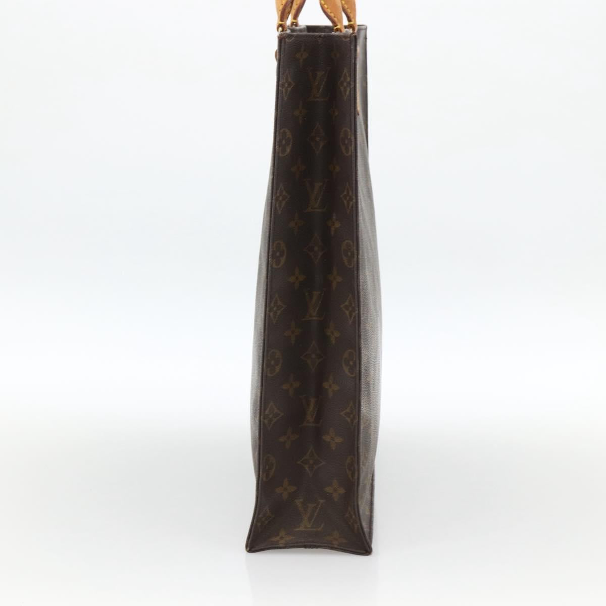 LOUIS VUITTON Monogram Sac Plat Hand Bag M51140 LV Auth LNZ485