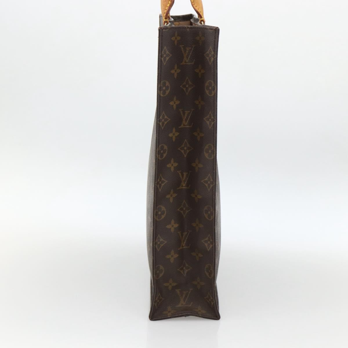 LOUIS VUITTON Monogram Sac Plat Hand Bag M51140 LV Auth LNZ485