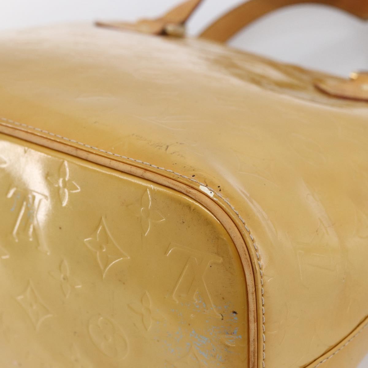 LOUIS VUITTON Monogram Vernis Houston Hand Bag Beige M91004 LV Auth LNZ488