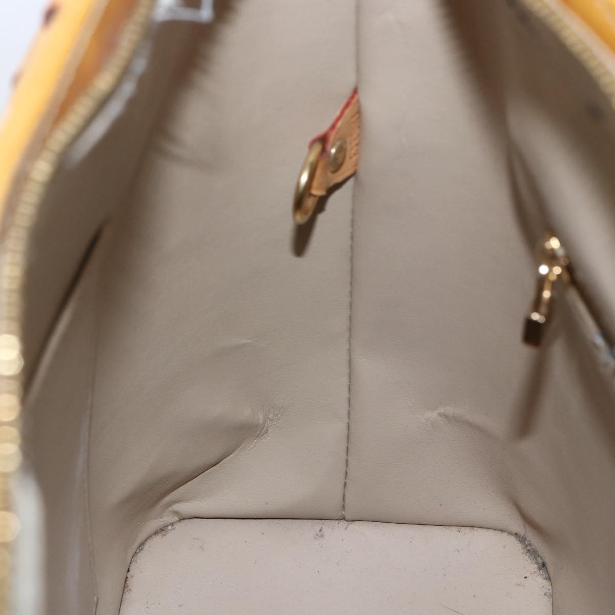 LOUIS VUITTON Monogram Vernis Houston Hand Bag Beige M91004 LV Auth LNZ488