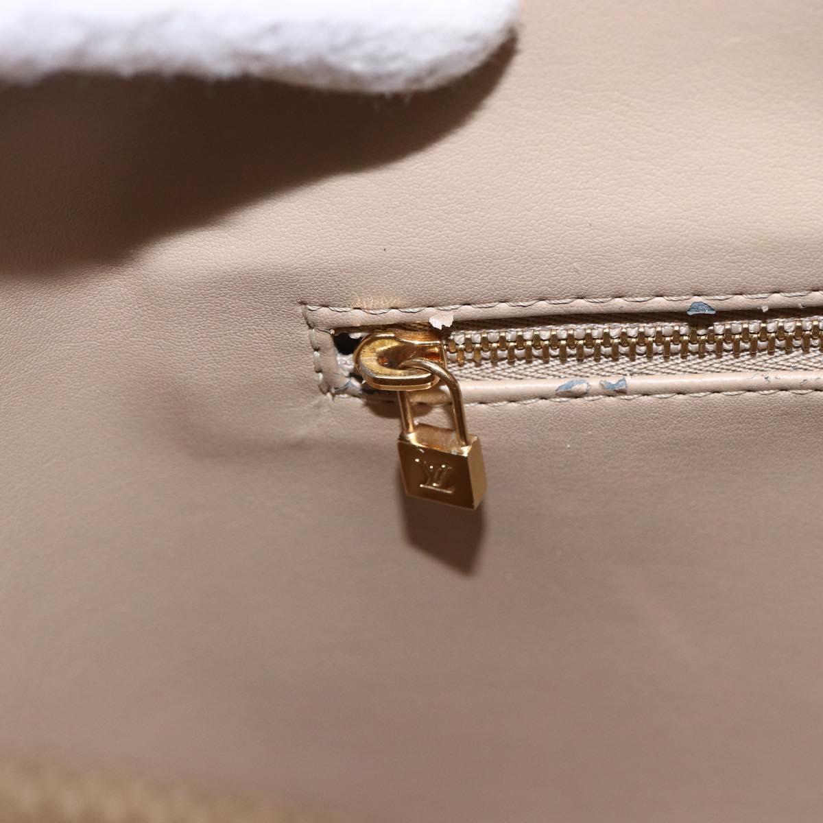 LOUIS VUITTON Monogram Vernis Houston Hand Bag Beige M91004 LV Auth LNZ488