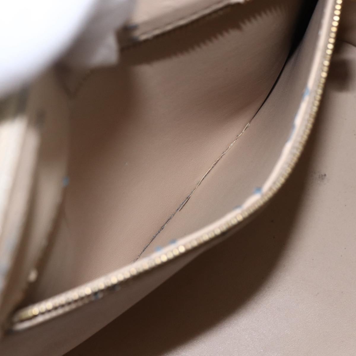 LOUIS VUITTON Monogram Vernis Houston Hand Bag Beige M91004 LV Auth LNZ488