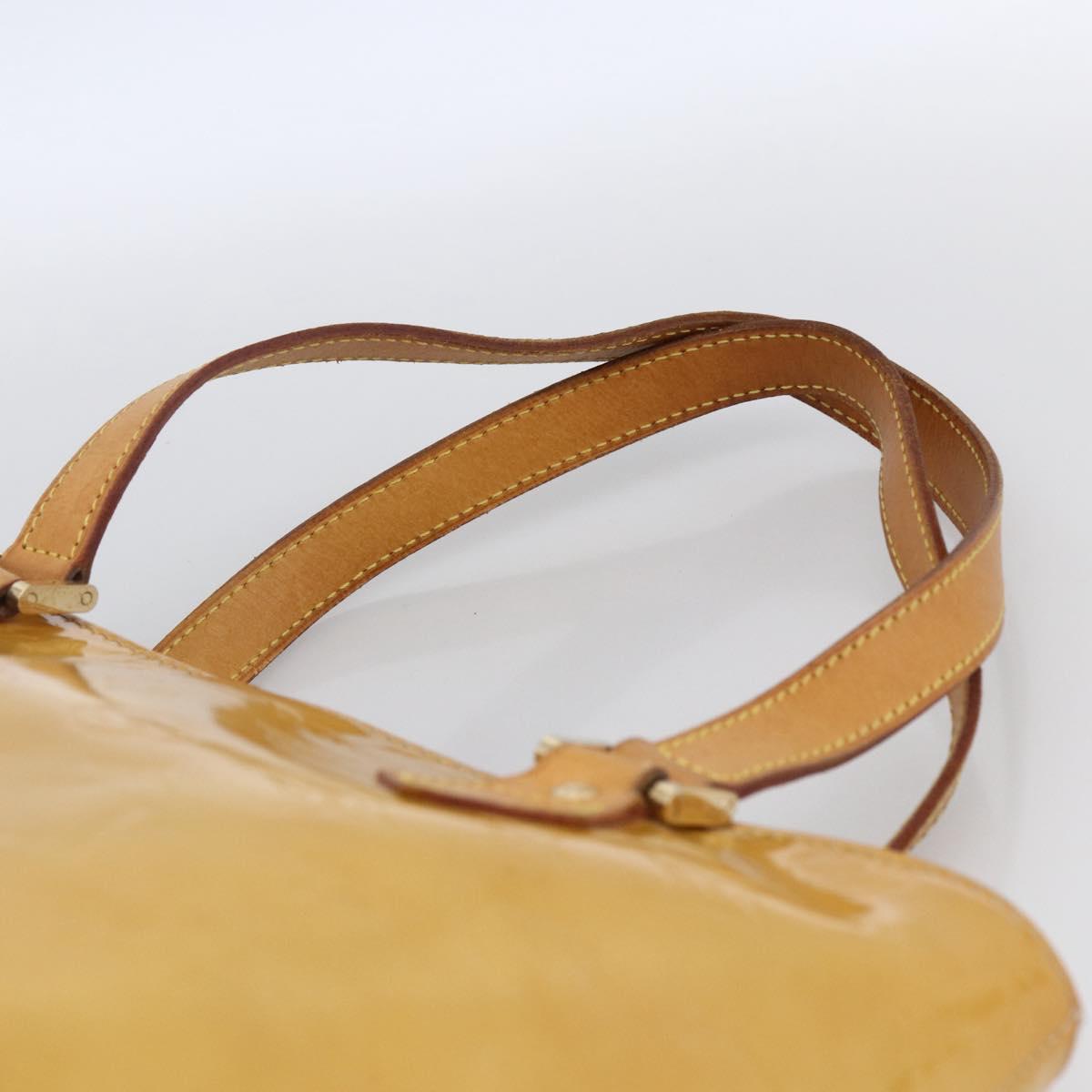 LOUIS VUITTON Monogram Vernis Houston Hand Bag Beige M91004 LV Auth LNZ488