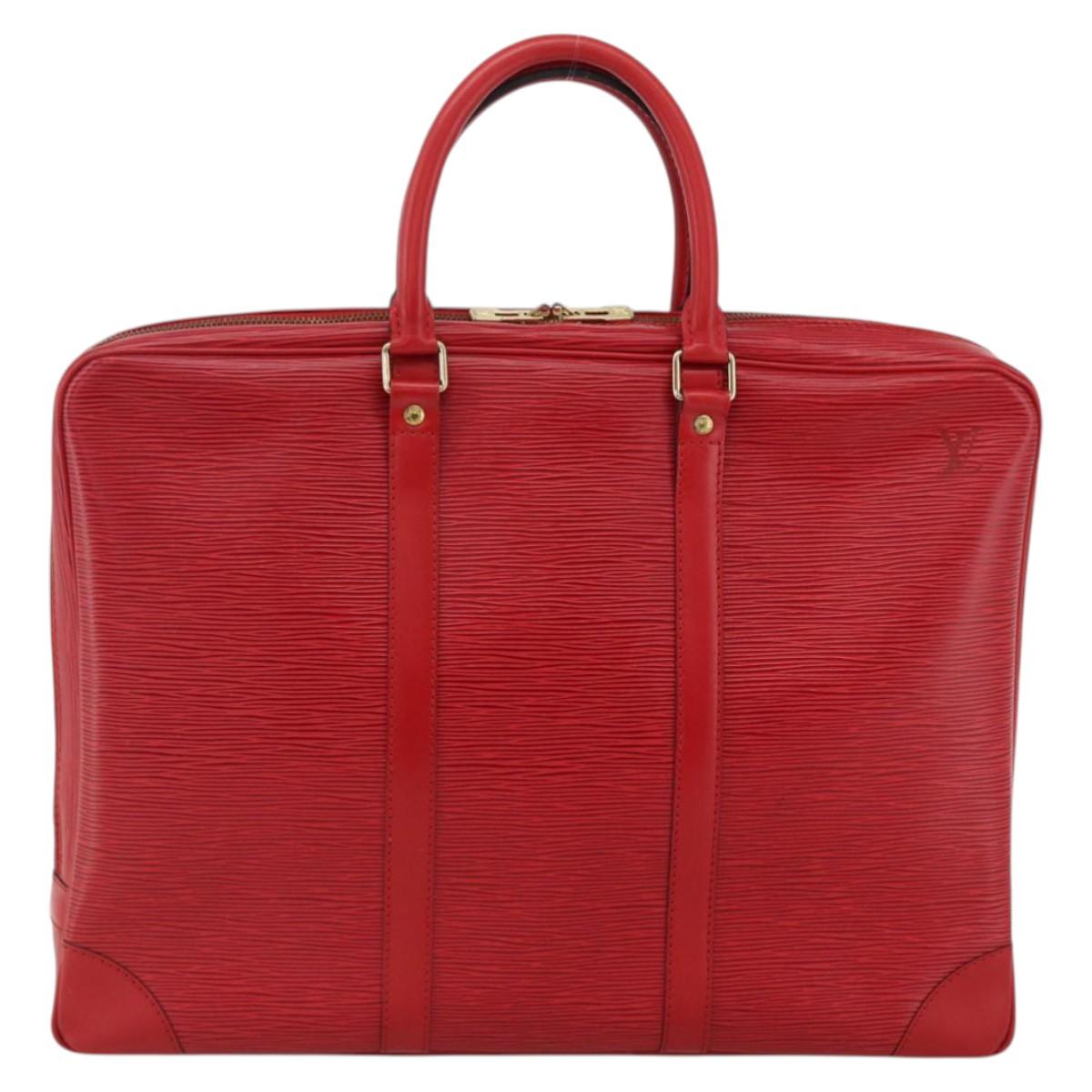 LOUIS VUITTON Epi Porte Documents Voyage Business Bag Red M54477 LV Auth LNZ498