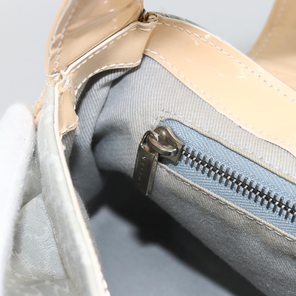 CELINE C Macadam Canvas Shoulder Bag Light Blue Silver Auth LNZ508V