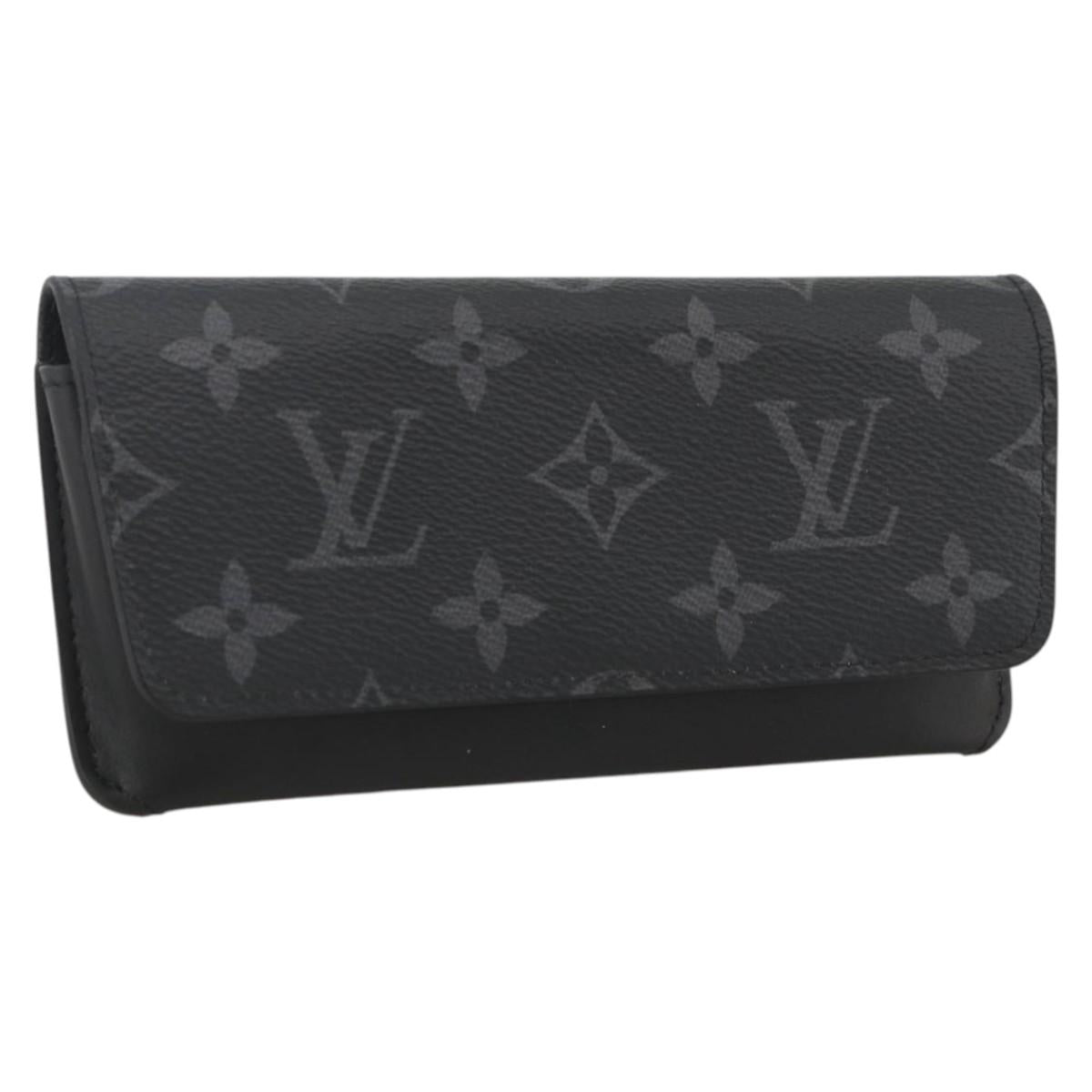 LOUIS VUITTON Monogram Eclipse Etui Lunette Woody Case GI0296 LV Auth LNZ530M