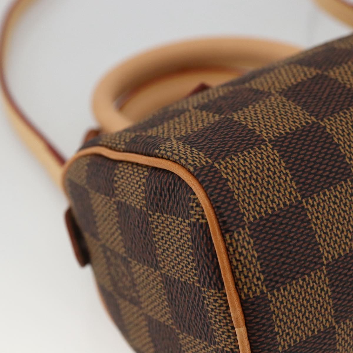 LOUIS VUITTON Damier Ebene Mini Speedy Hand Bag LV Auth LNZ532SM