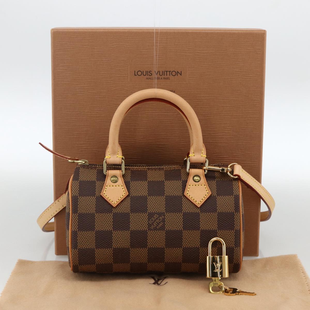 LOUIS VUITTON Damier Ebene Mini Speedy Hand Bag LV Auth LNZ532SM