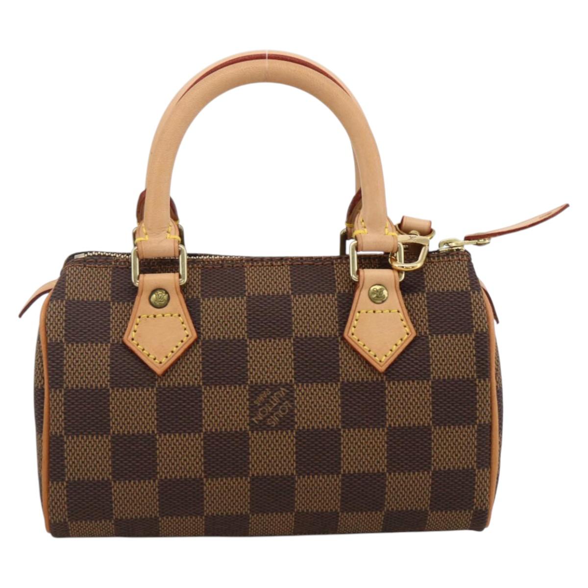 LOUIS VUITTON Damier Ebene Mini Speedy Hand Bag LV Auth LNZ532SM