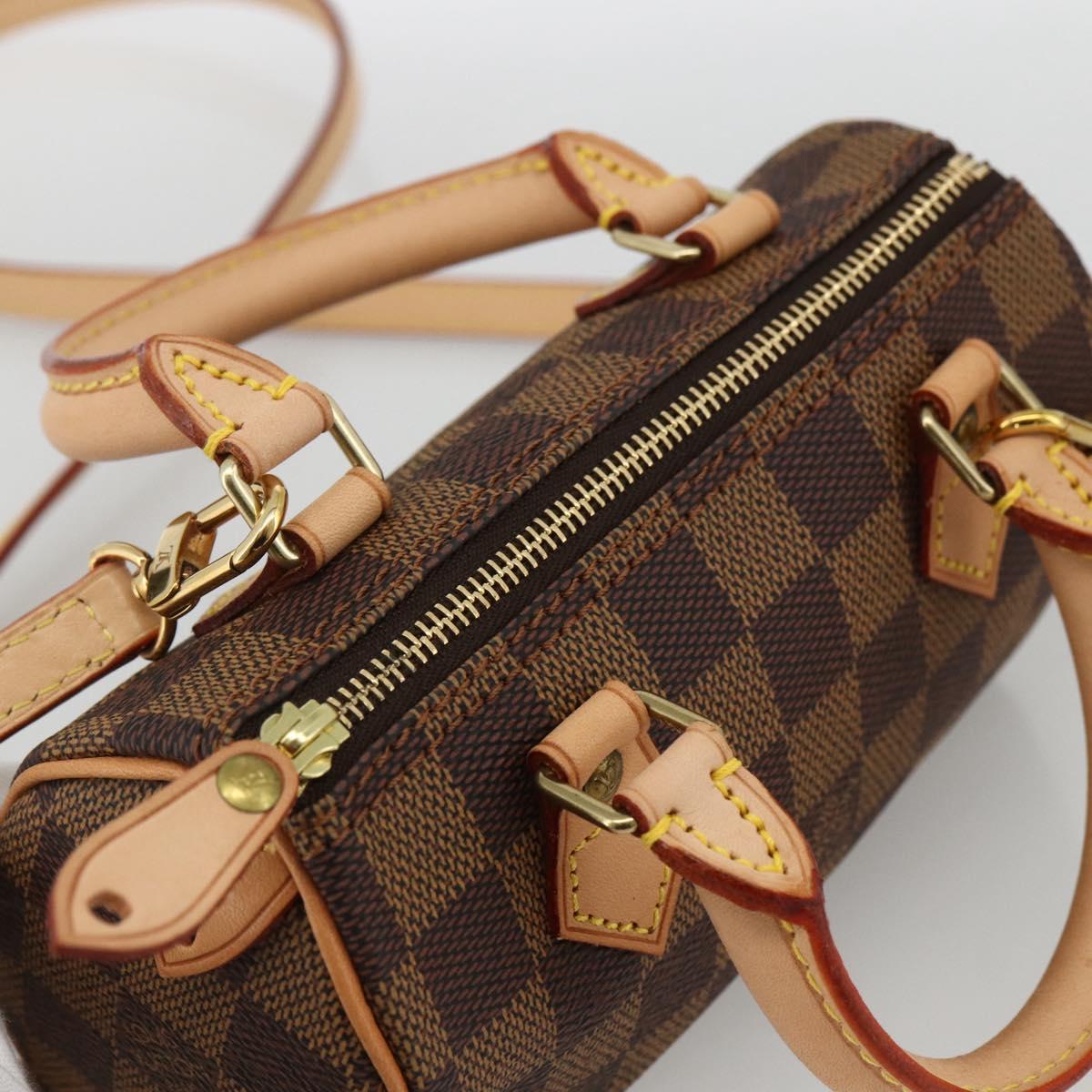 LOUIS VUITTON Damier Ebene Mini Speedy Hand Bag LV Auth LNZ532SM