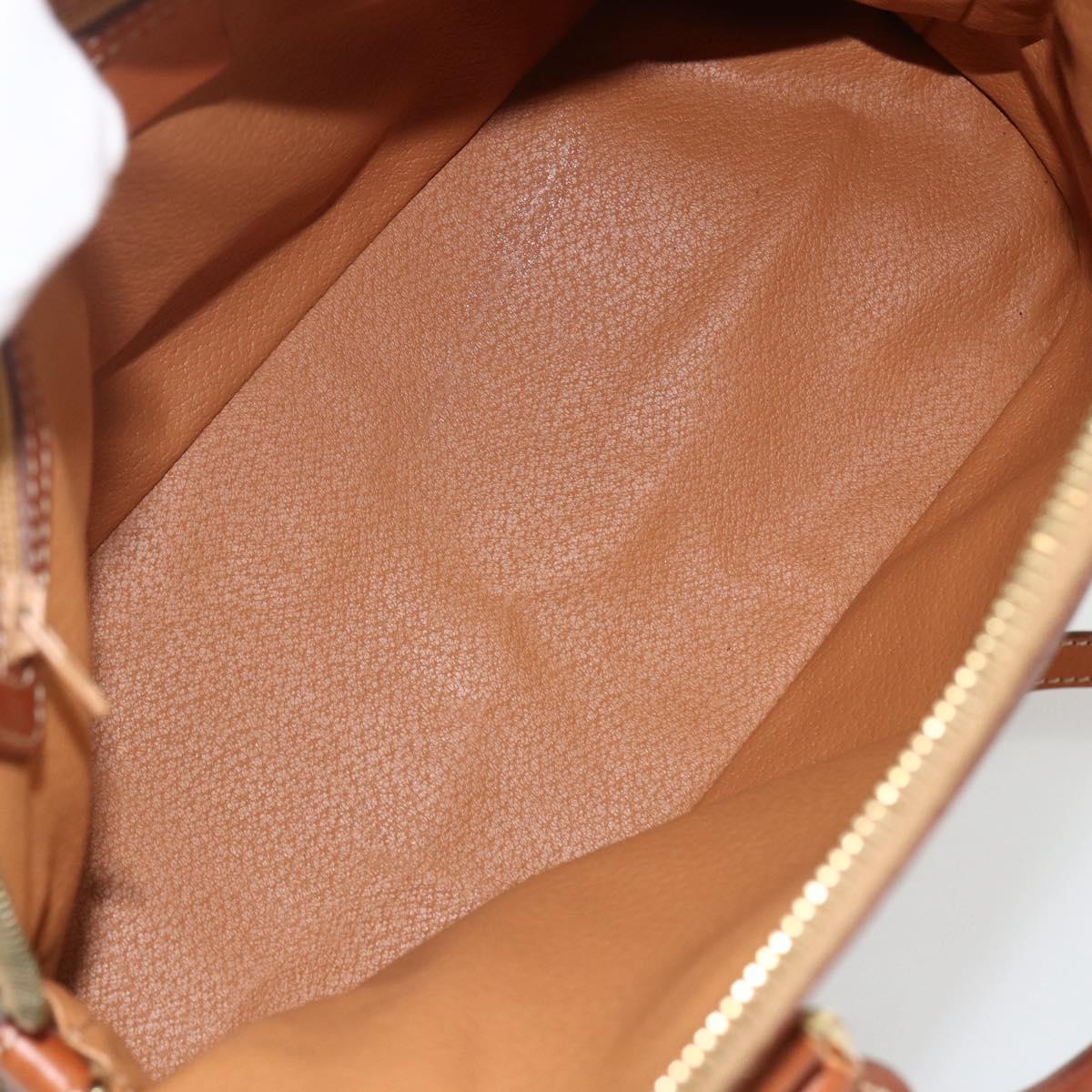 CELINE Macadam Canvas Hand Bag PVC Leather 2way Brown Gold Auth LNZ540