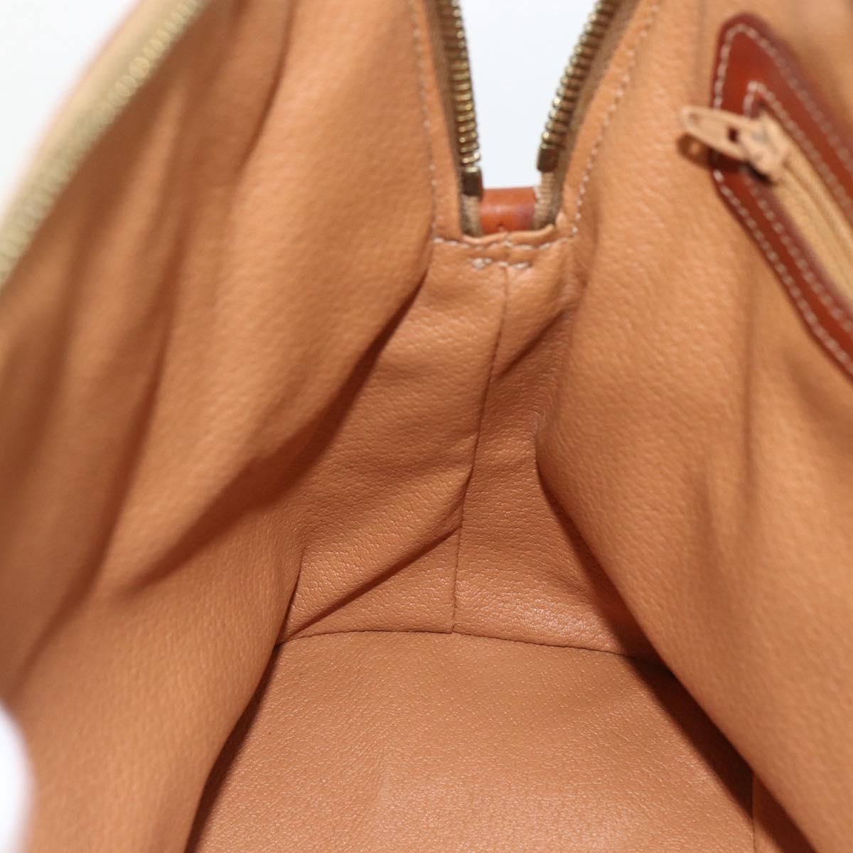 CELINE Macadam Canvas Hand Bag PVC Leather 2way Brown Gold Auth LNZ540