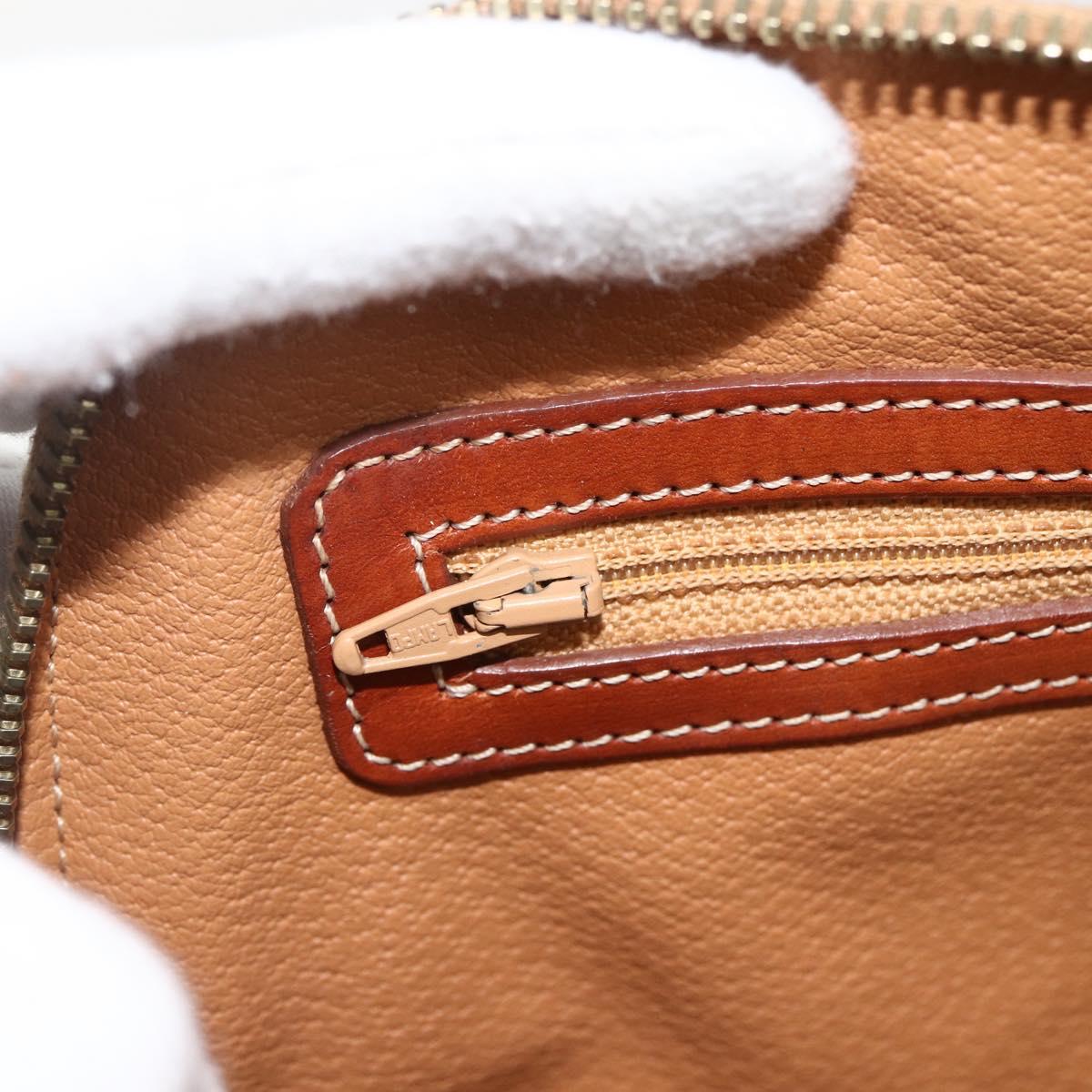 CELINE Macadam Canvas Hand Bag PVC Leather 2way Brown Gold Auth LNZ540