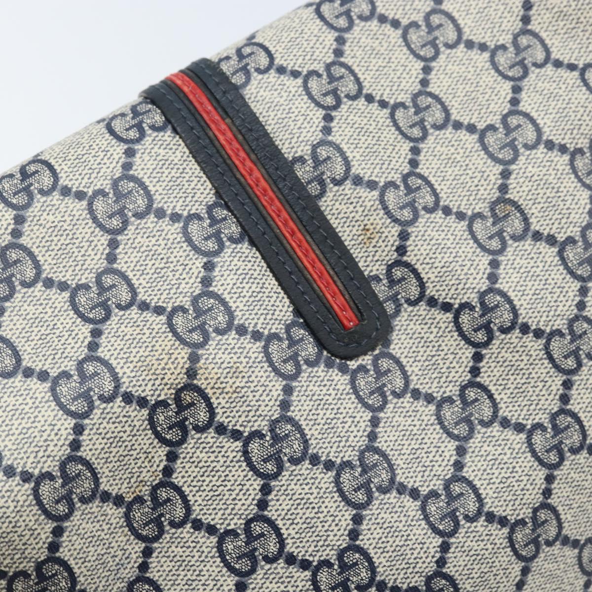 GUCCI Micro GG Supreme Sherry Line Bag PVC Navy Gold 001 113 0551 Auth LNZ556