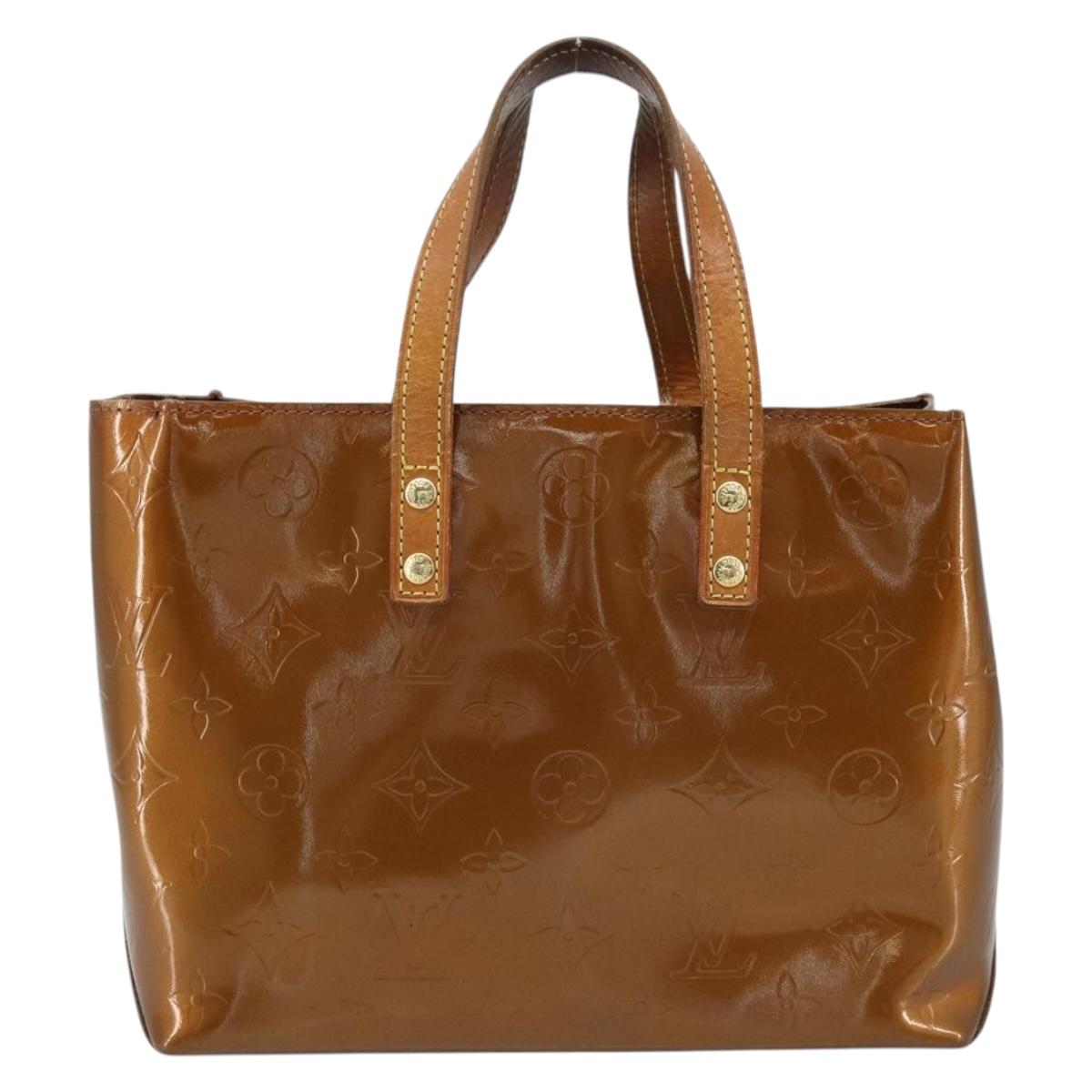 LOUIS VUITTON Monogram Vernis Reade PM Hand Bag Bronze M91146 LV Auth LNZ563