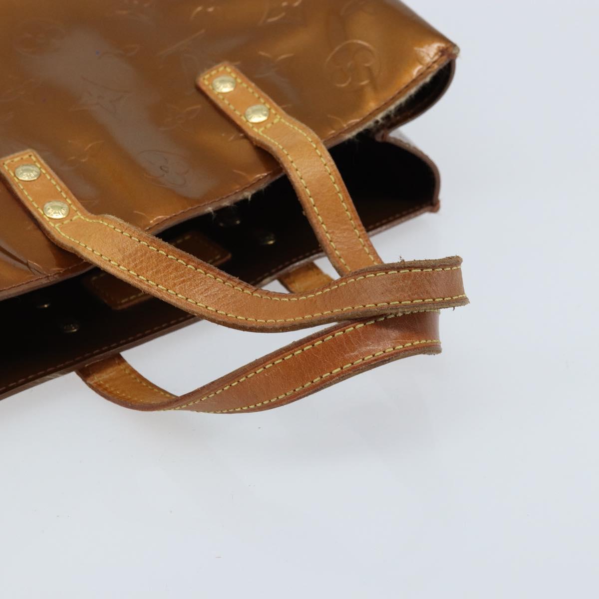 LOUIS VUITTON Monogram Vernis Reade PM Hand Bag Bronze M91146 LV Auth LNZ563