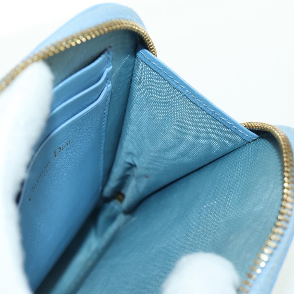 Christian Dior Trotter Canvas Phone Holder Chain 2way Light Blue Auth LNZ570SAM