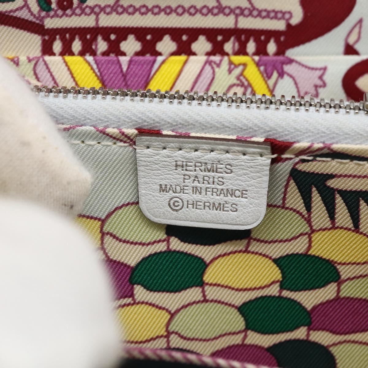 HERMES Azap Compact Silk in Wallet Leather Multicolor Silver Auth LNZ572SAM