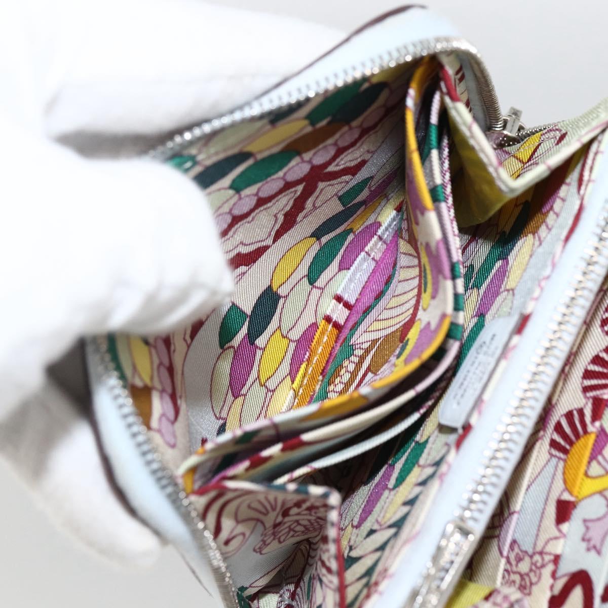 HERMES Azap Compact Silk in Wallet Leather Multicolor Silver Auth LNZ572SAM