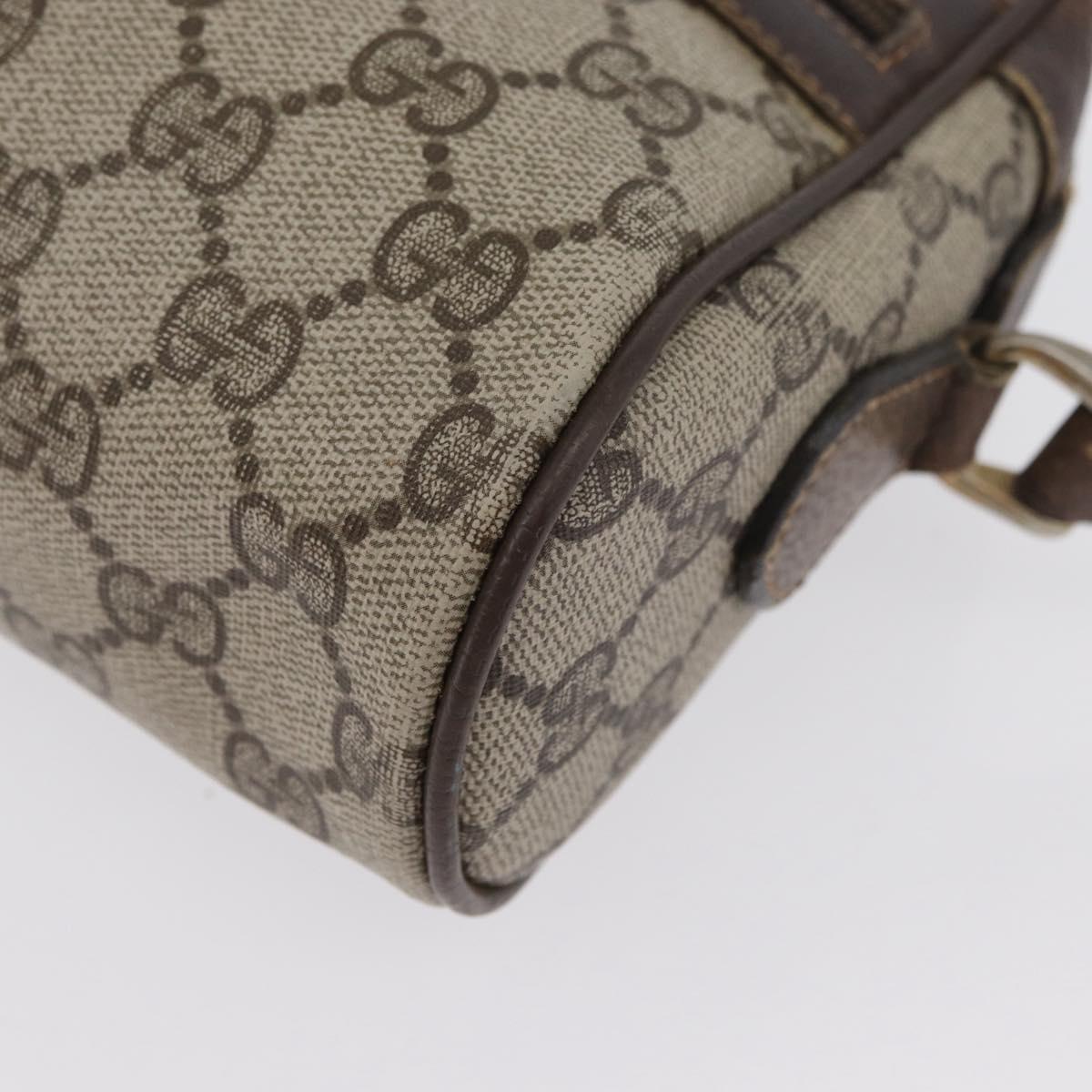 GUCCI GG Supreme Web Sherry Line Bag PVC Beige Gold 67 02 004 Auth LNZ594