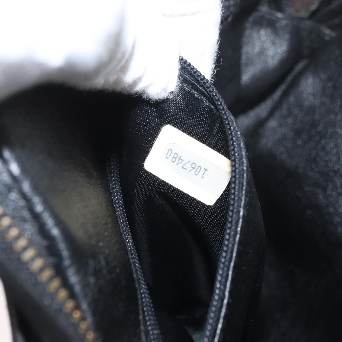 CHANEL Chain Choco Bar Shoulder Bag Suede Black Gold CC Auth LNZ606A