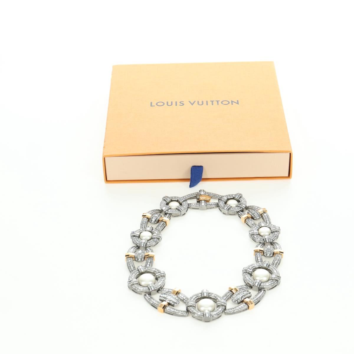 LOUIS VUITTON Collier LV Windsor metal Silver Tone MP2199 LV Auth LNZ615SM