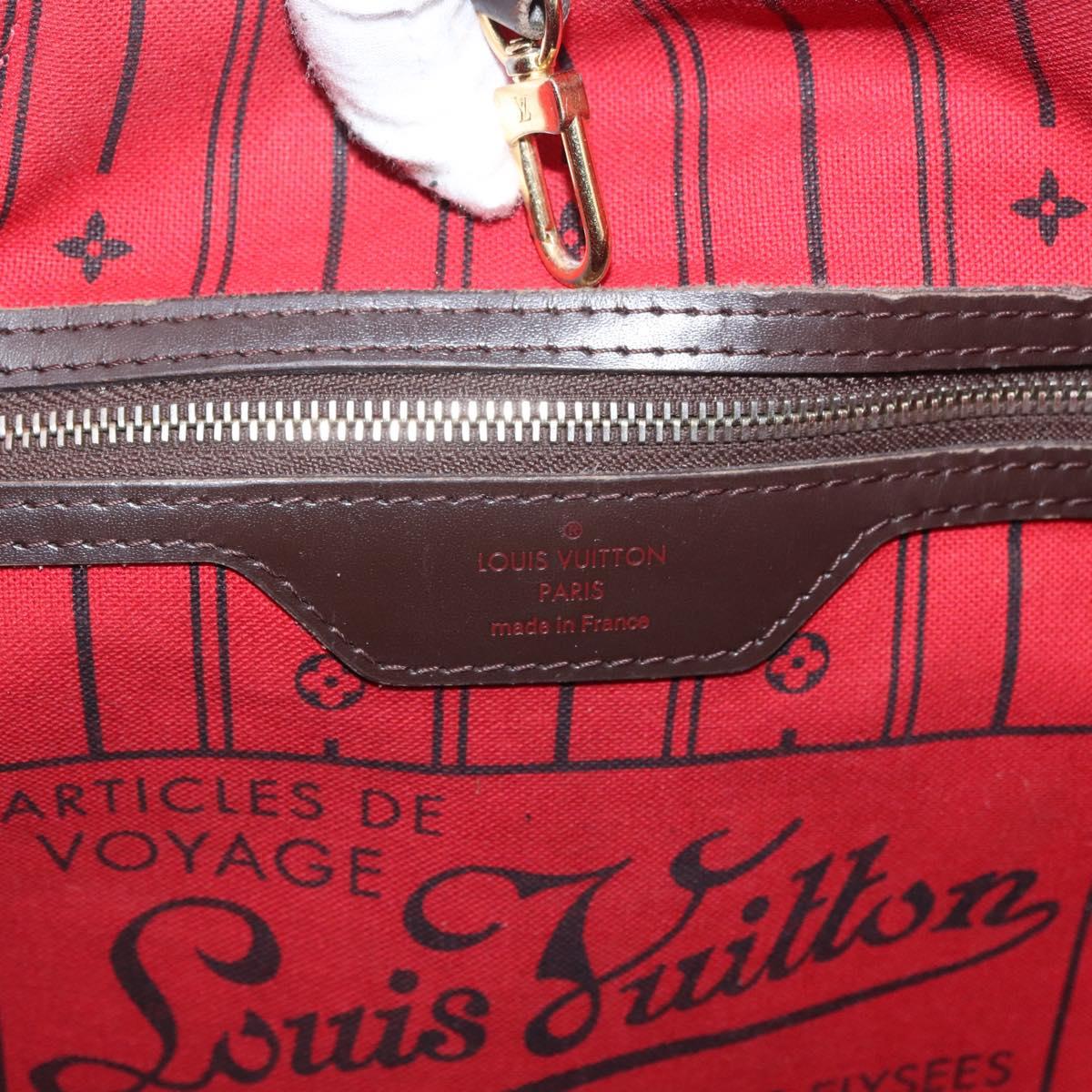 LOUIS VUITTON Damier Ebene Neverfull GM Tote Bag N51106 LV Auth LNZ627